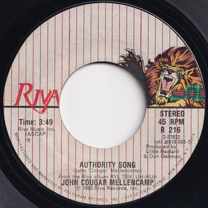 John Cougar Mellencamp - Authority Song / Pink Houses (Acoustic Version) (7 inch Record / Used)