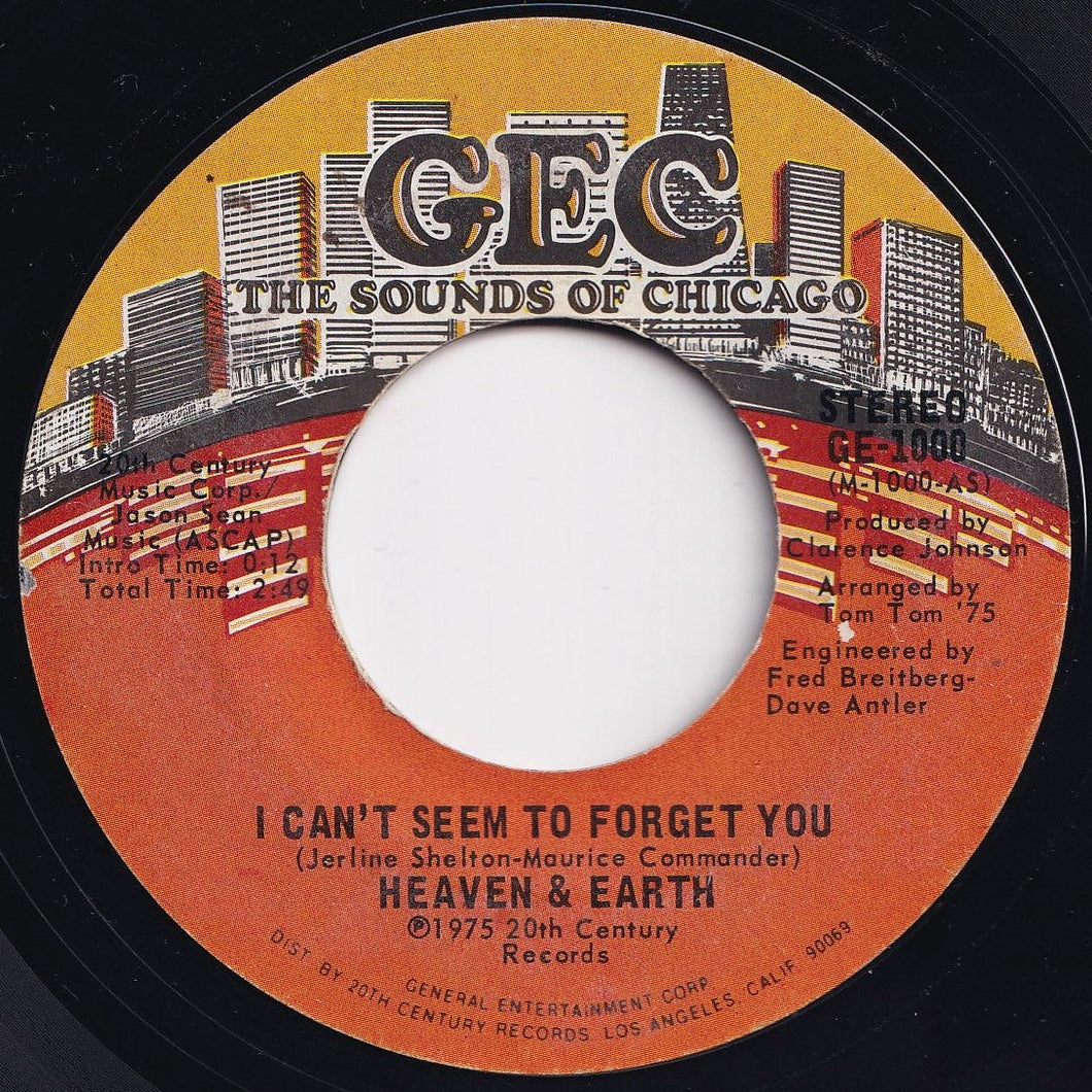 Heaven & Earth - I Can't Seem To Forget You / Promises (7 inch Record / Used)