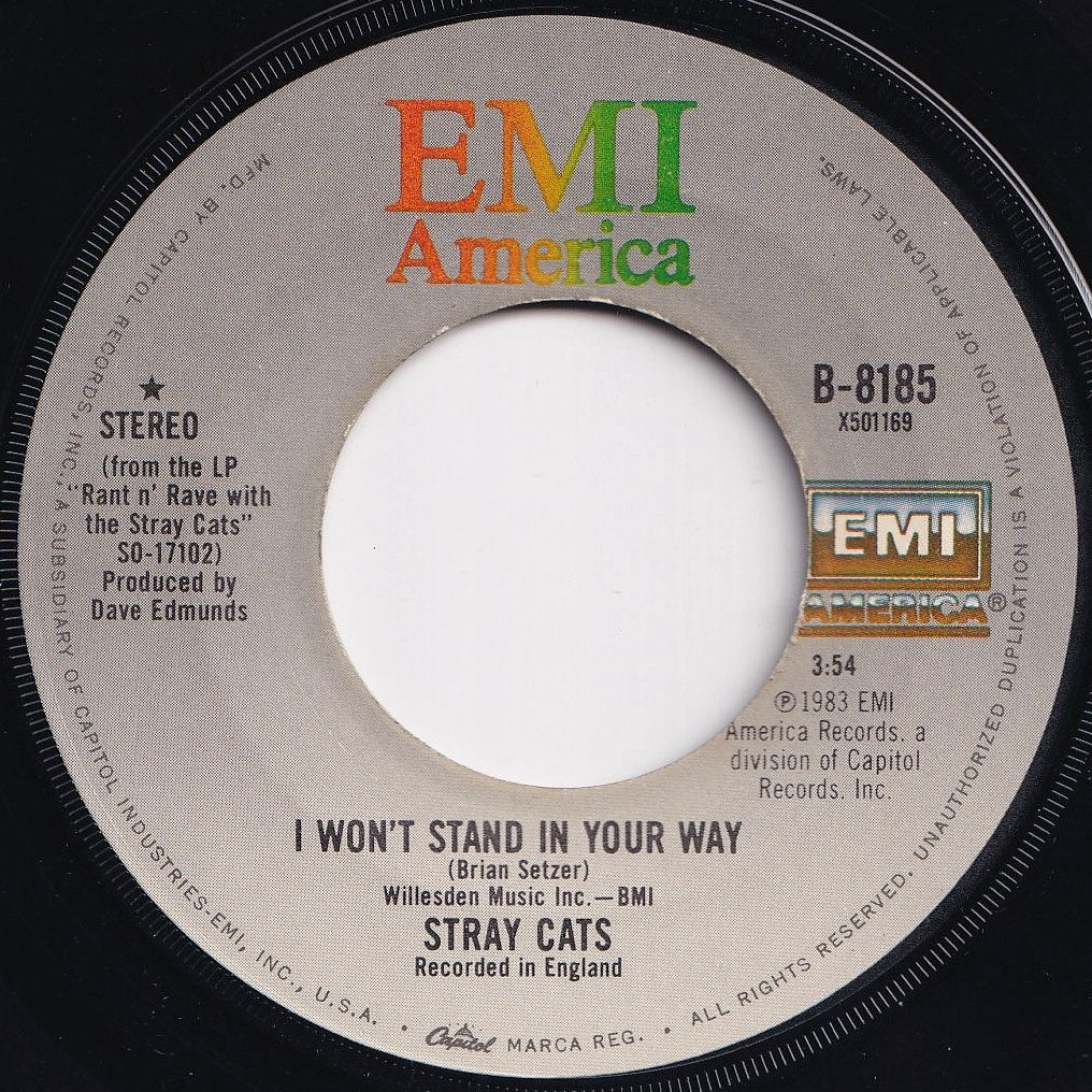 Stray Cats - I Won't Stand In Your Way / (Acappella Version) (7 inch Record / Used)