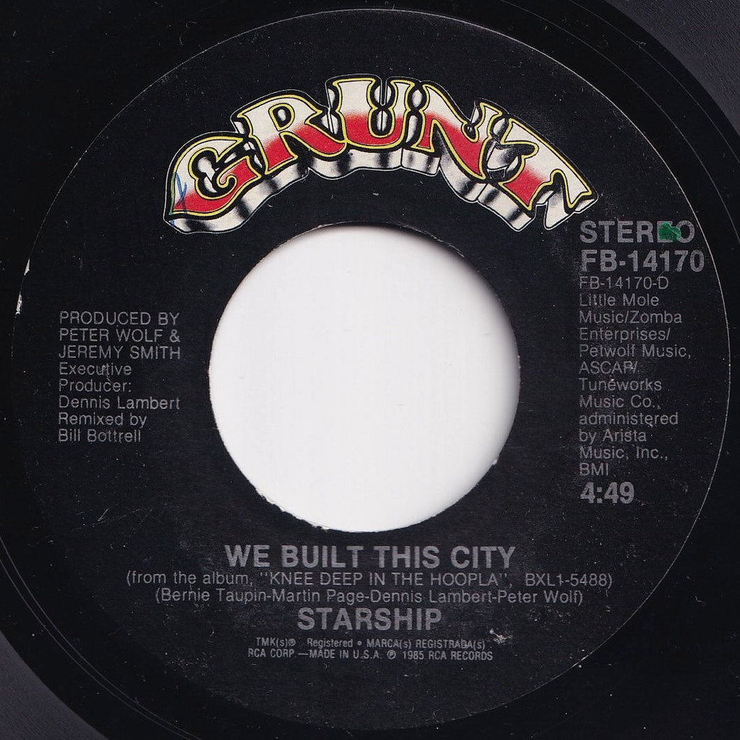 Starship - We Built This City / Private Room (Instrumental) (7 inch Record / Used)