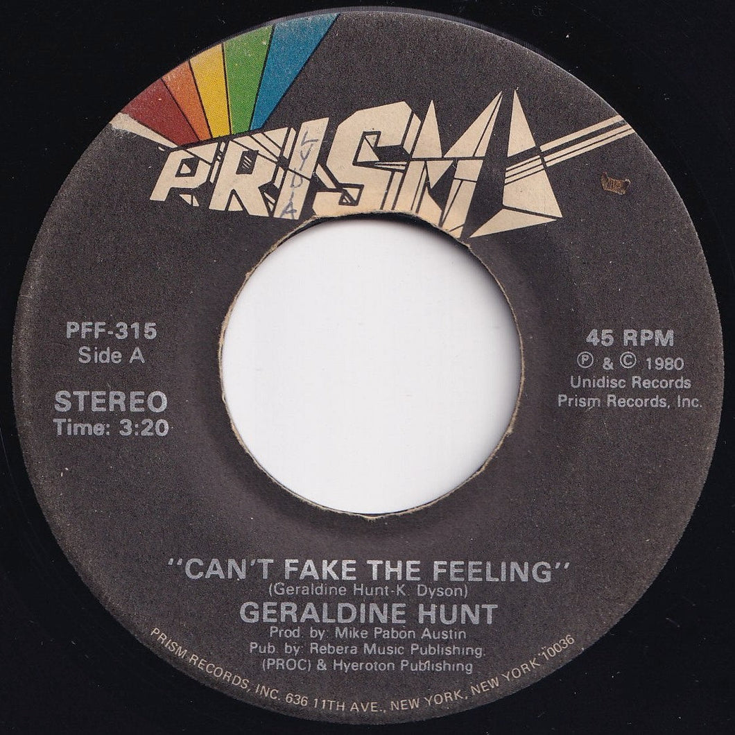 Geraldine Hunt - Can't Fake The Feeling / Look All Around (7 inch Record / Used)