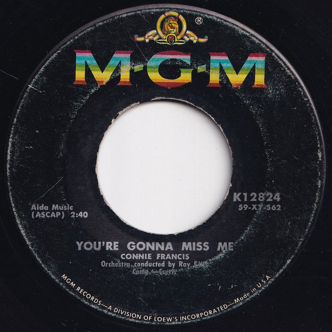 Connie Francis - You're Gonna Miss Me / Plenty Good Lovin' (7 inch Record / Used)