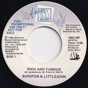 Burston & Littlejohn - Rich And Famous / Rich And Famous (7 inch Record / Used)