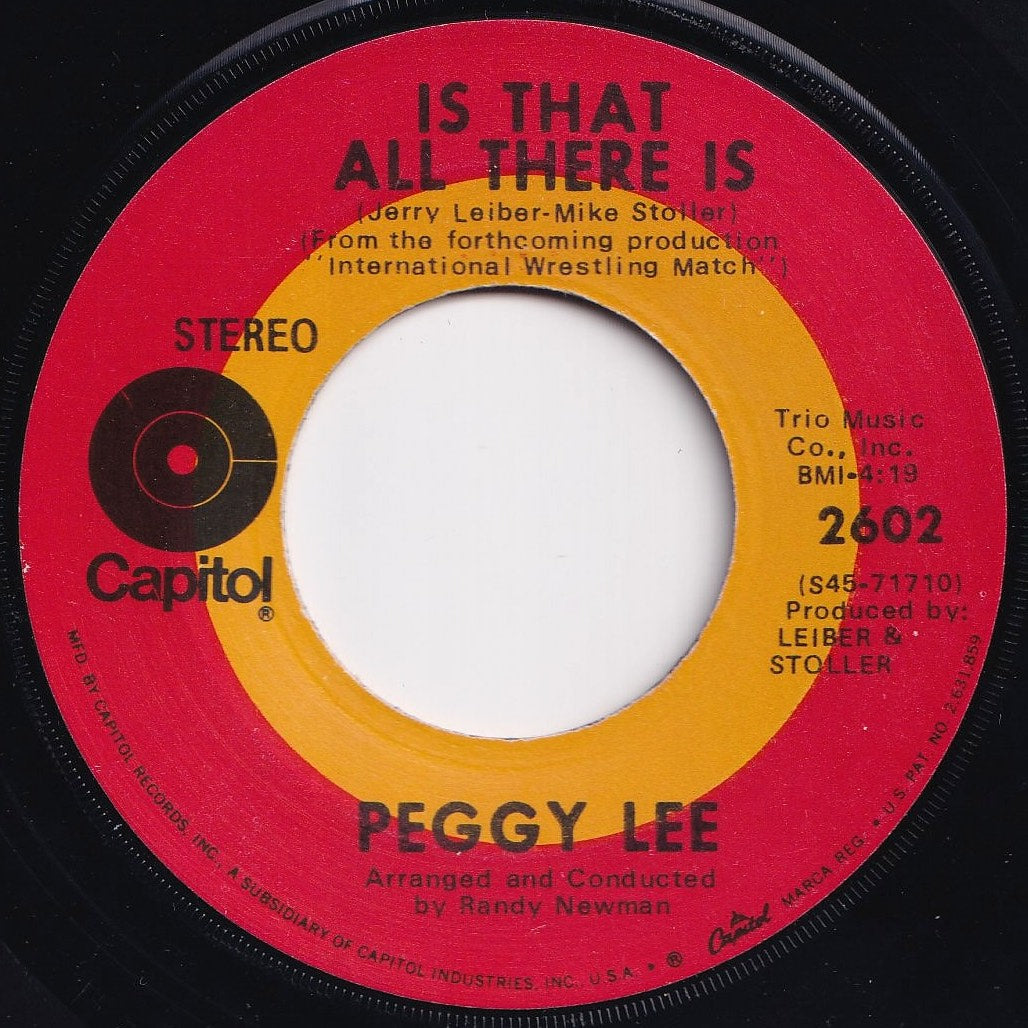 Peggy Lee - Is That All There Is / Me And My Shadow (7 inch Record / Used)