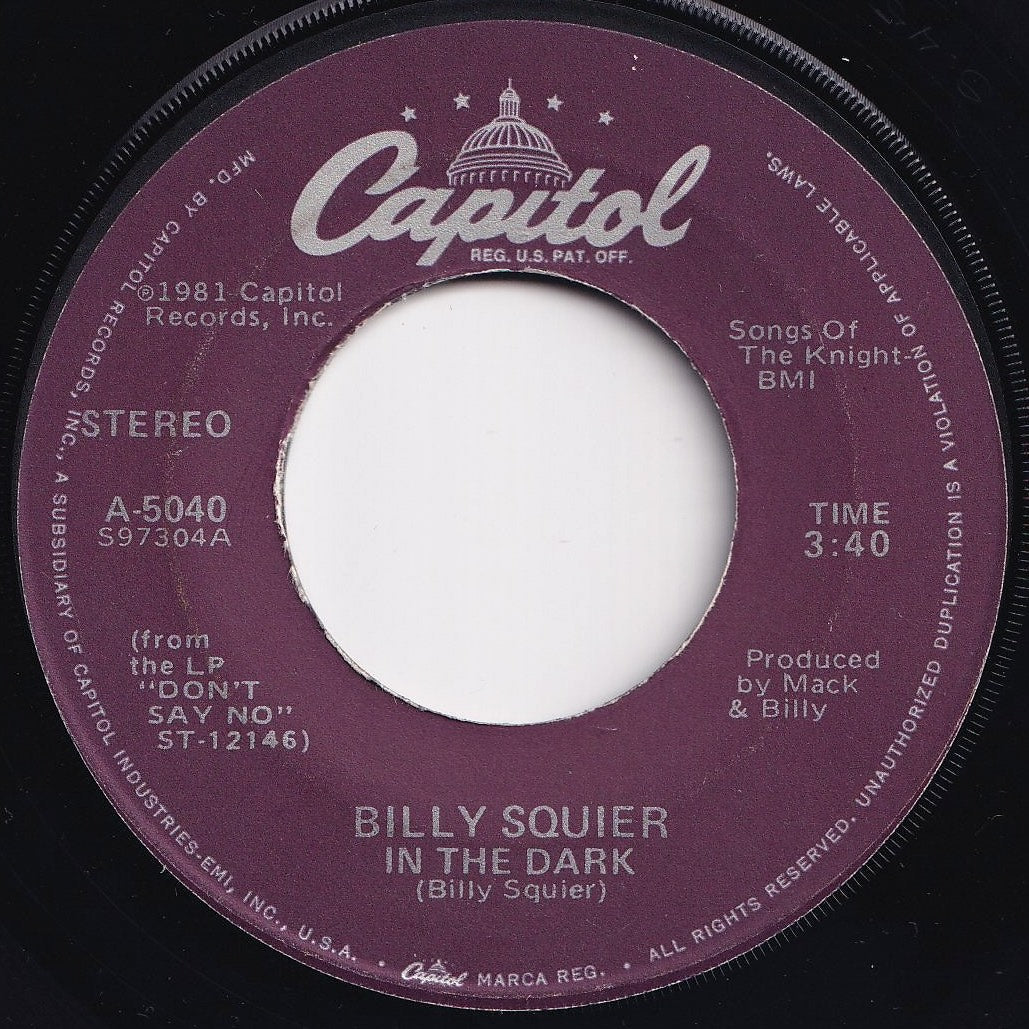 Billy Squier - In The Dark / Whadda You Want From Me (7 inch Record / Used)