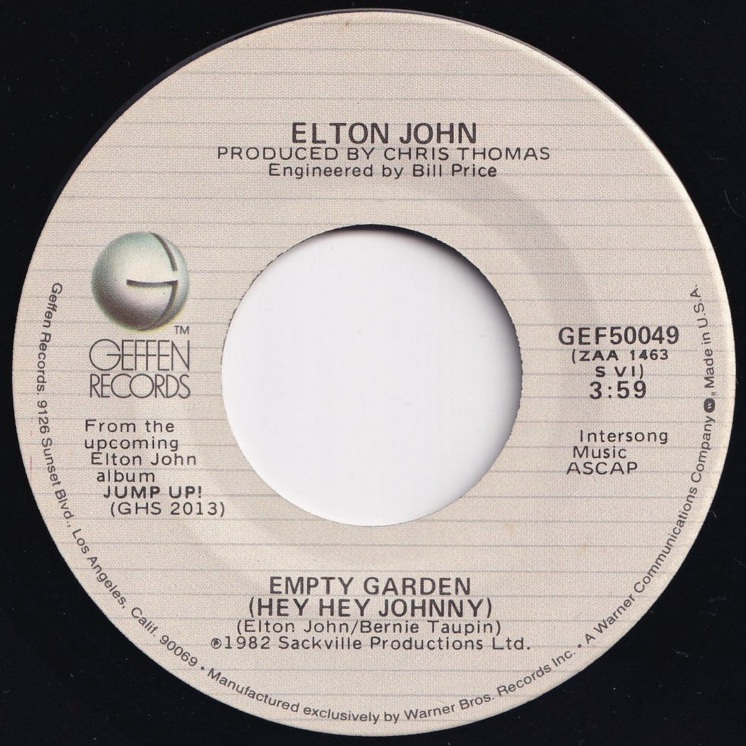 Elton John - Empty Garden (Hey Hey Johnny) / Take Me Down To The Ocean (7 inch Record / Used)