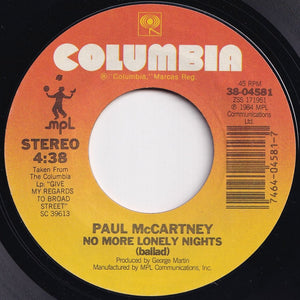 Paul McCartney - No More Lonely Nights (Ballad) / (Playout Version) (7 inch Record / Used)