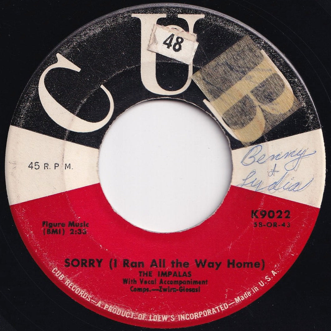 Impalas - Sorry (I Ran All The Way Home) / Fool, Fool, Fool (7 inch Record / Used)