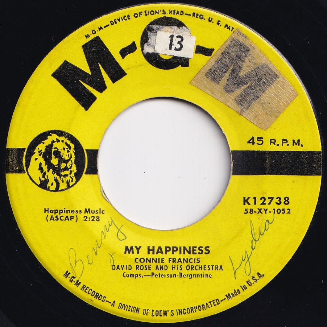 Connie Francis - My Happiness / Never Before (7 inch Record / Used)