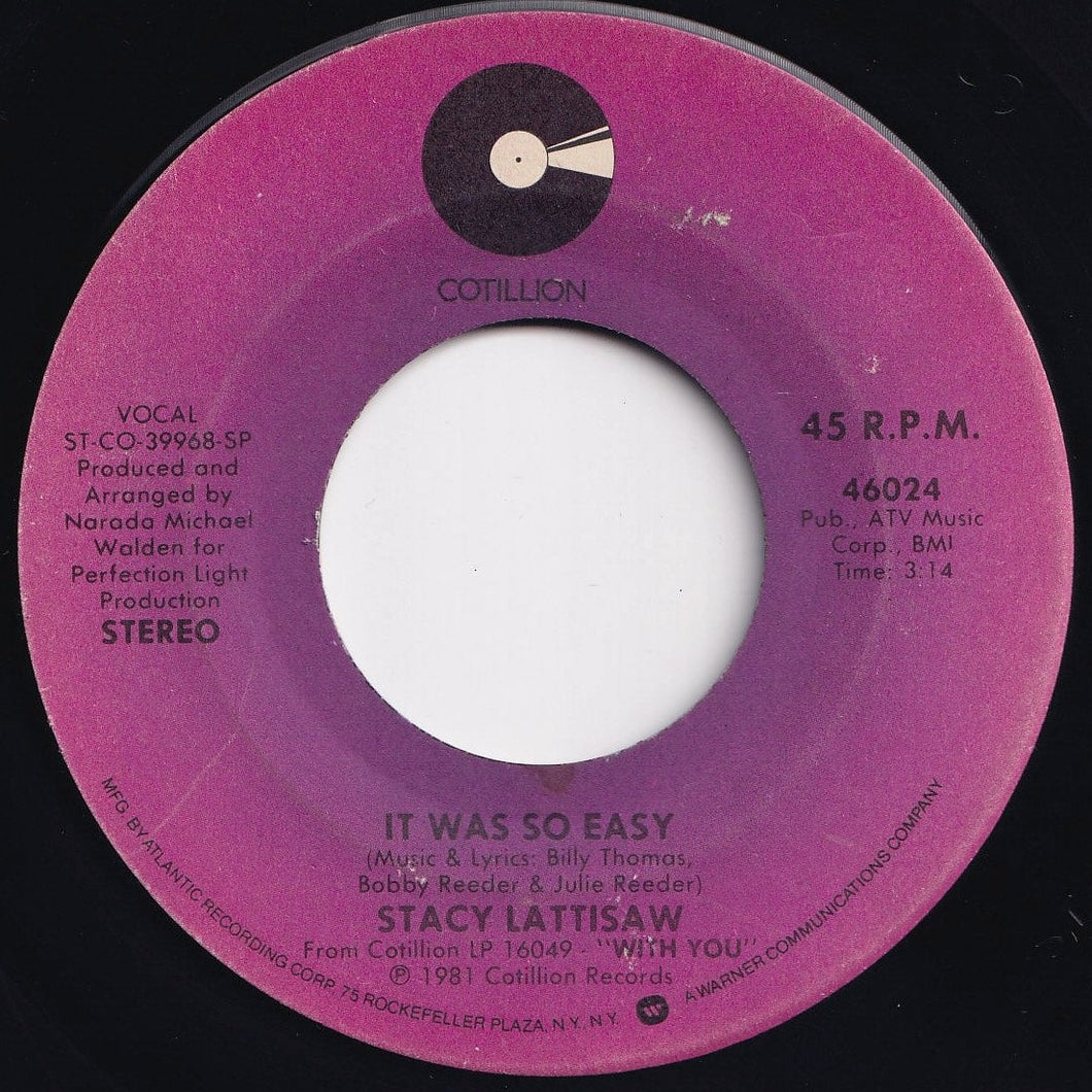 Stacy Lattisaw - It Was So Easy / Screamin' Off The Top (7 inch Record / Used)