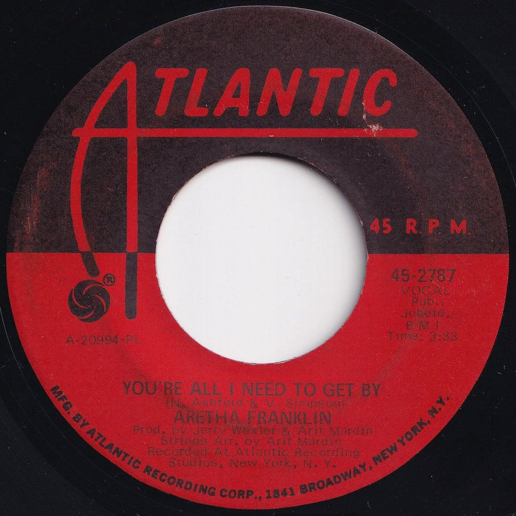 Aretha Franklin - You're All I Need To Get By / Pullin' (7 inch Record / Used)