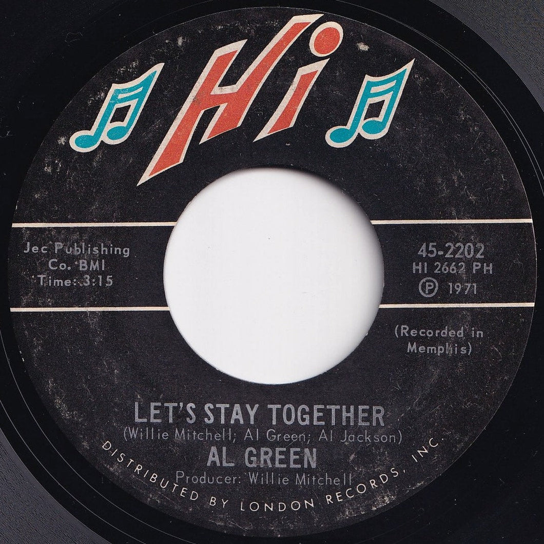 Al Green - Let's Stay Together / Tomorrow's Dream (7 inch Record / Used)