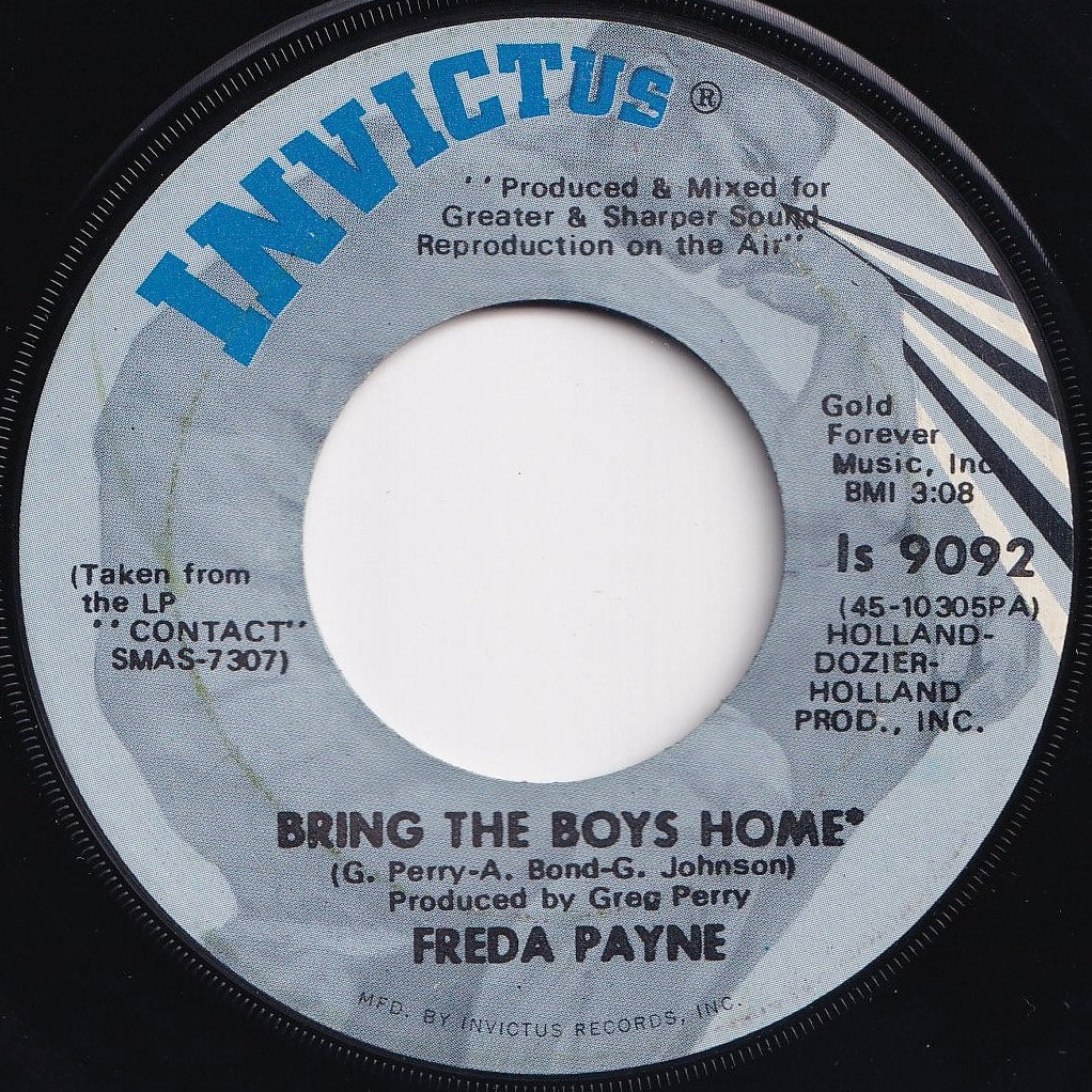 Freda Payne - Bring The Boys Home / I Shall Not Be Moved (7 inch Record / Used)