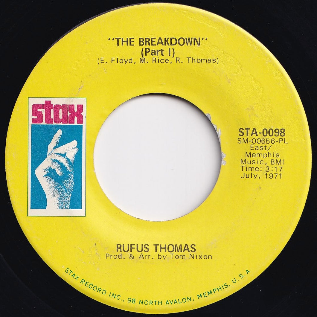 Rufus Thomas - The Breakdown (Part 1) / (Part 2) (7 inch Record / Used)