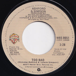 Ashford & Simpson - It Seems To Hang On (Edit) / Too Bad (7 inch Record / Used)