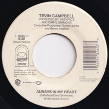 画像をギャラリービューアに読み込む, Tevin Campbell - Always In My Heart (Edit) / (Album Version) (7 inch Record / Used)
