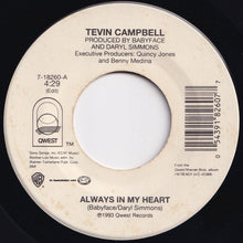 画像をギャラリービューアに読み込む, Tevin Campbell - Always In My Heart (Edit) / (Album Version) (7 inch Record / Used)
