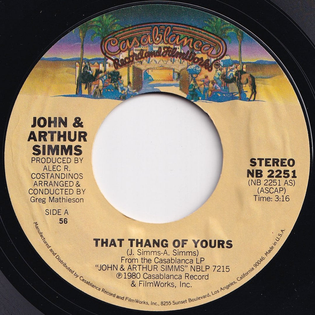 John & Arthur Simms - That Thang Of Yours / I'm Gonna Miss You (7 inch Record / Used)