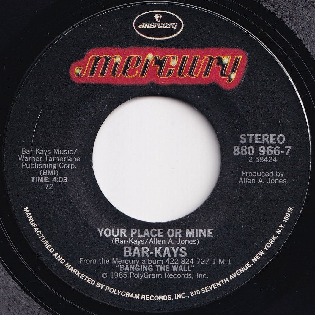 Bar-Kays - Your Place Or Mine / (Instrumental) (7 inch Record / Used)