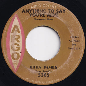 Etta James - Trust In Me / Anything To Say You're Mine (7 inch Record / Used)