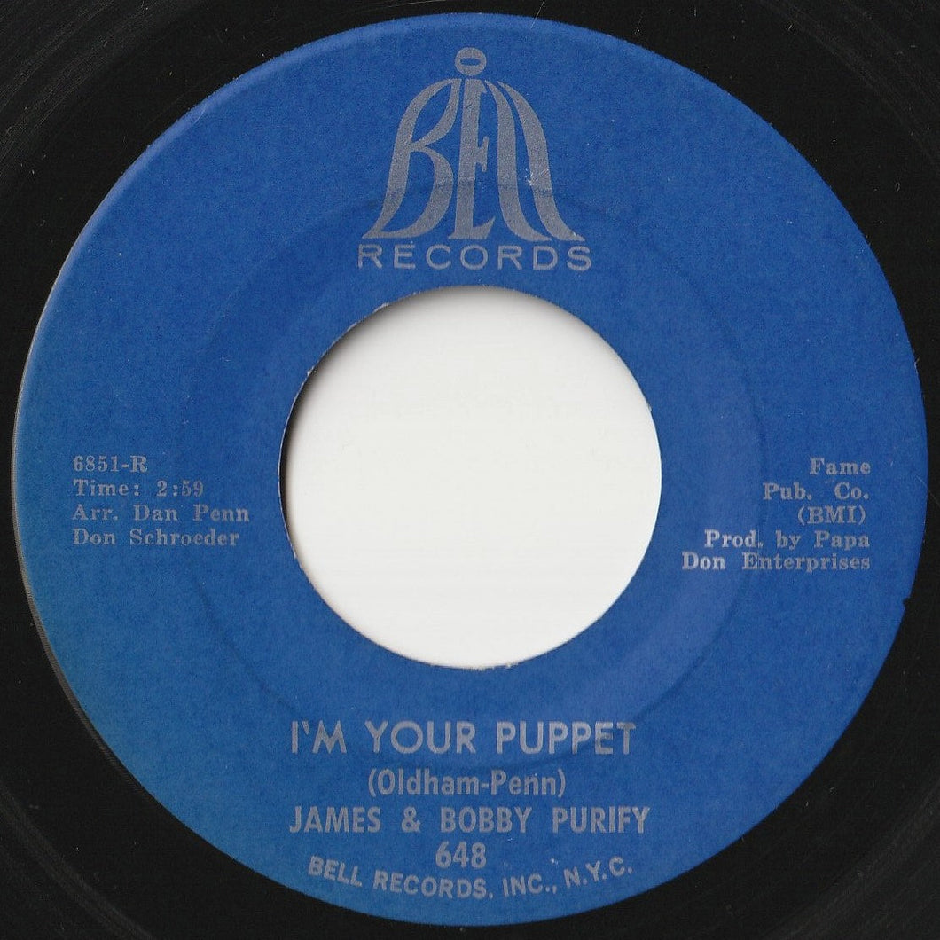 James & Bobby Purify - I'm Your Puppet / So Many Reasons (7 inch Record / Used)