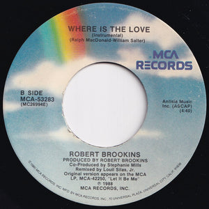 Robert Brookins - Where Is The Love / (Instrumental) (7 inch Record / Used)