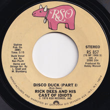 画像をギャラリービューアに読み込む, Rick Dees &amp; His Cast Of Idiots - Disco Duck (Part 1) / (Part 2) (Instrumental) (7 inch Record / Used)
