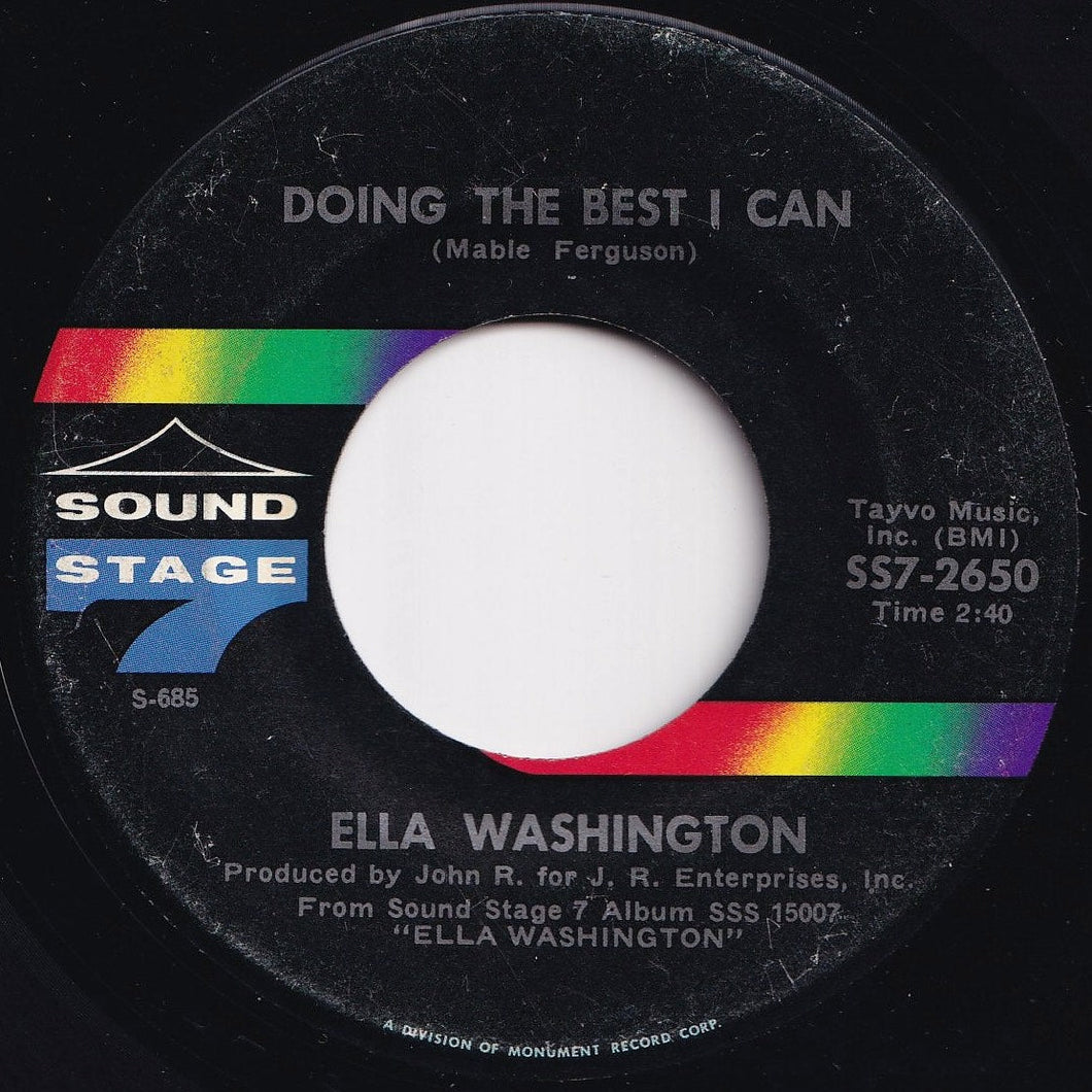 Ella Washington - Doing The Best I Can / Sweeter And Sweeter (Ray, Ray, Ray) (7 inch Record / Used)