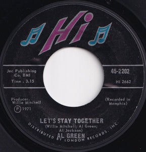 Al Green - Let's Stay Together / Tomorrow's Dream (7 inch Record / Used)