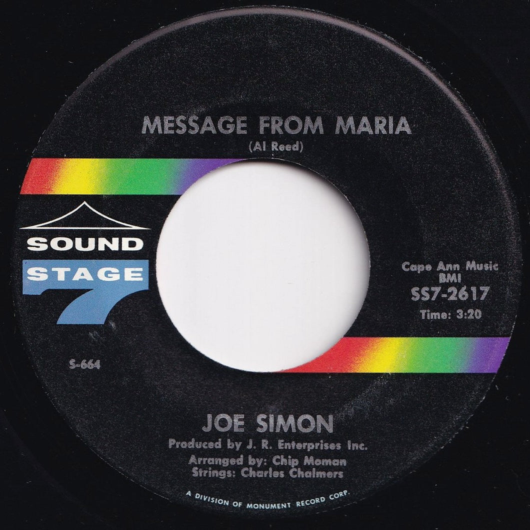 Joe Simon - Message From Maria / I Worry About You (7 inch Record / Used)