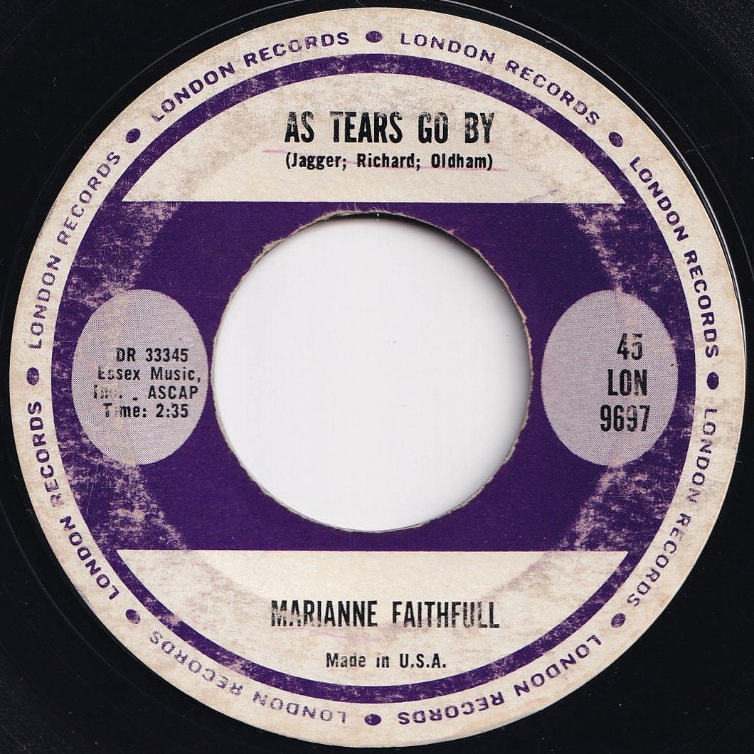 Marianne Faithfull - As Tears Go By / Greensleeves (7 inch Record / Used)