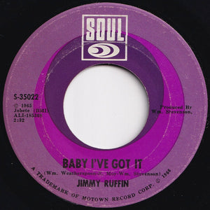 Jimmy Ruffin - What Becomes Of The Broken Hearted / Baby I've Got It (7 inch Record / Used)