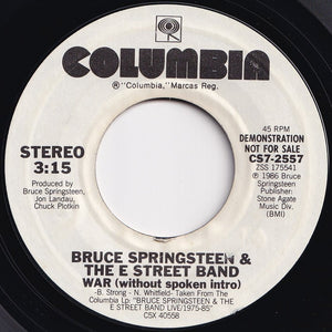 Bruce Springsteen & The E Street Band - War (with spoken intro) / (without spoken intro) (7 inch Record / Used)