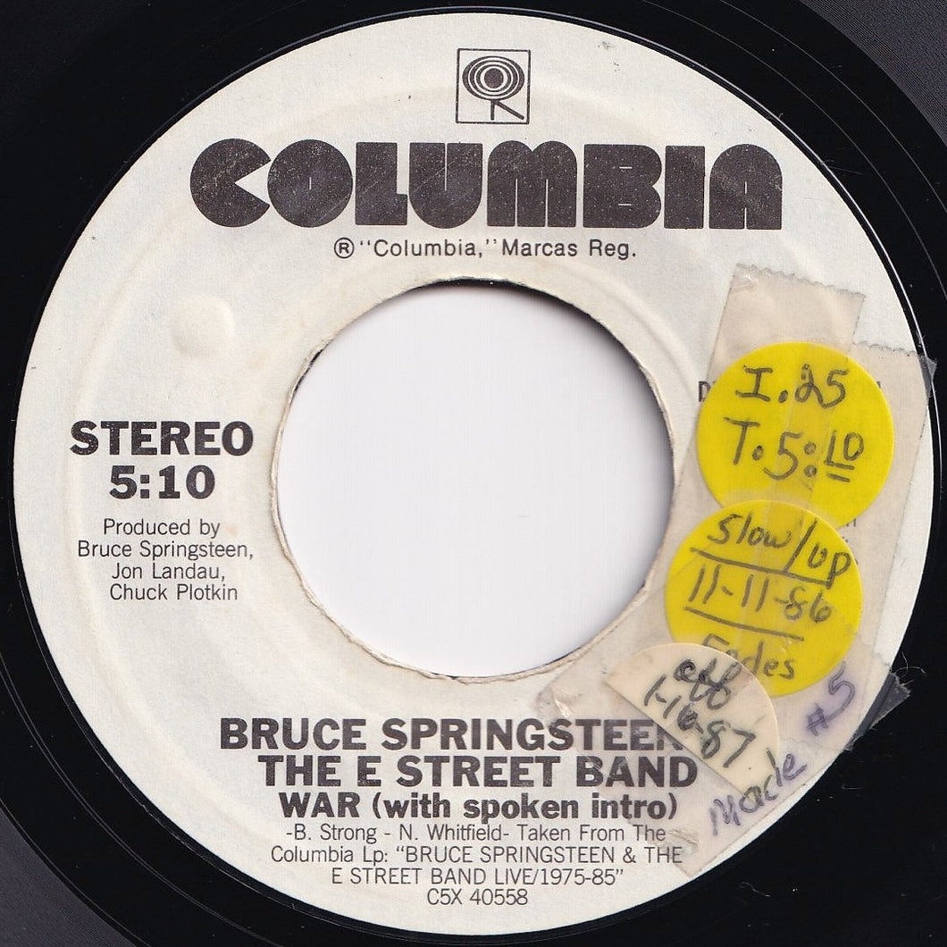 Bruce Springsteen & The E Street Band - War (with spoken intro) / (without spoken intro) (7 inch Record / Used)