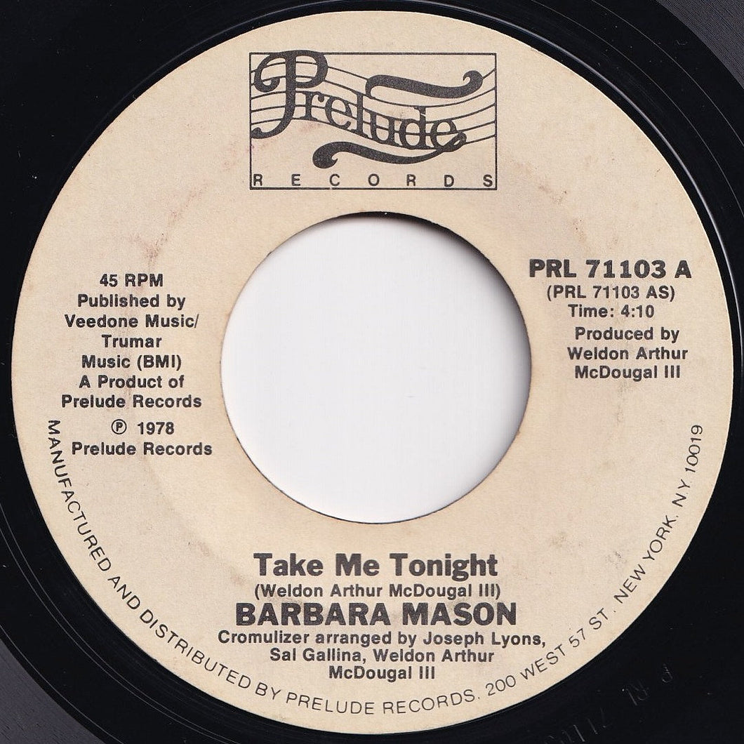 Barbara Mason - Take Me Tonight / I Am Your Woman, She Is Your Wife (7 inch Record / Used)