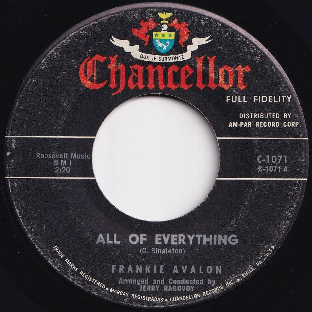 Frankie Avalon - All Of Everything / Call Me Anytime (7 inch Record / Used)