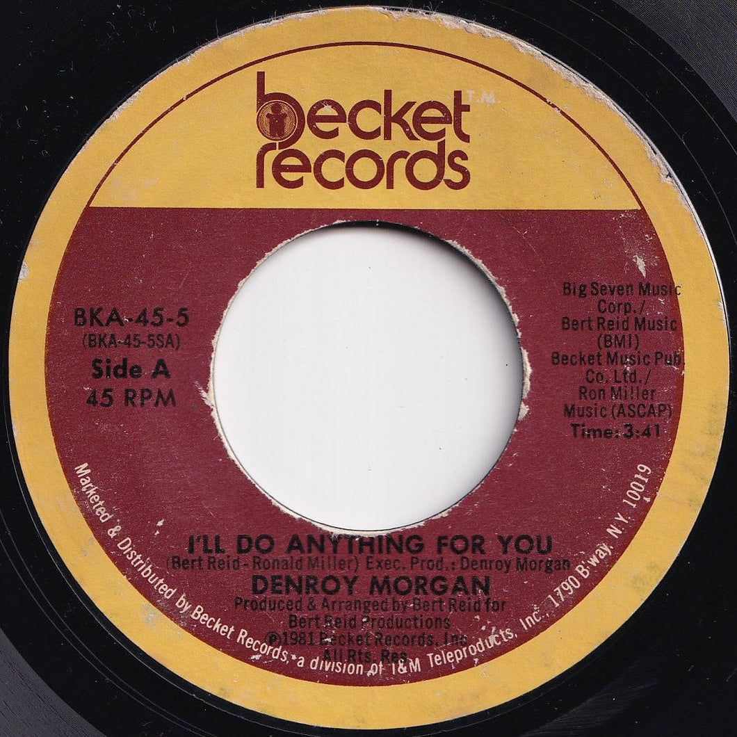 Denroy Morgan - I'll Do Anything For You / (Instrumental) (7 inch Record / Used)