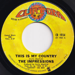 Impressions - This Is My Country / My Woman's Love (7 inch Record / Used)