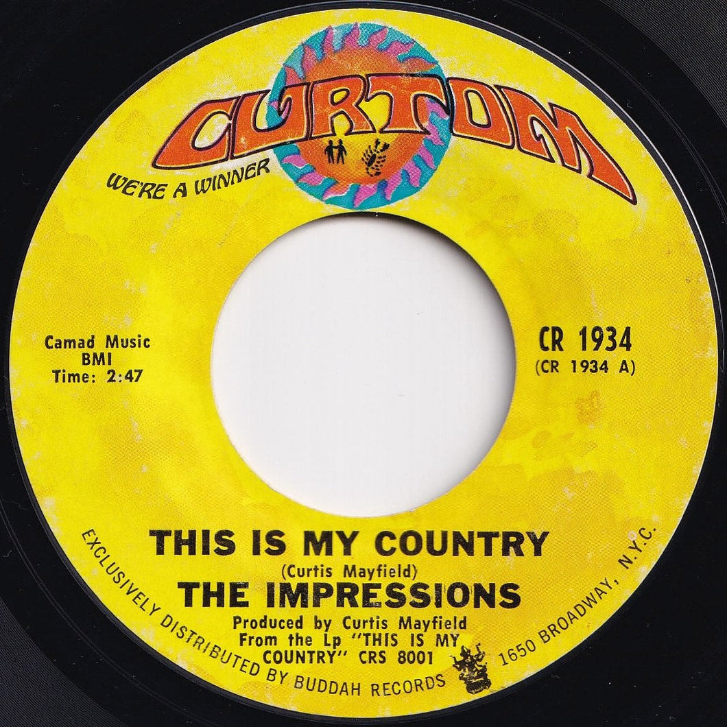 Impressions - This Is My Country / My Woman's Love (7 inch Record / Used)