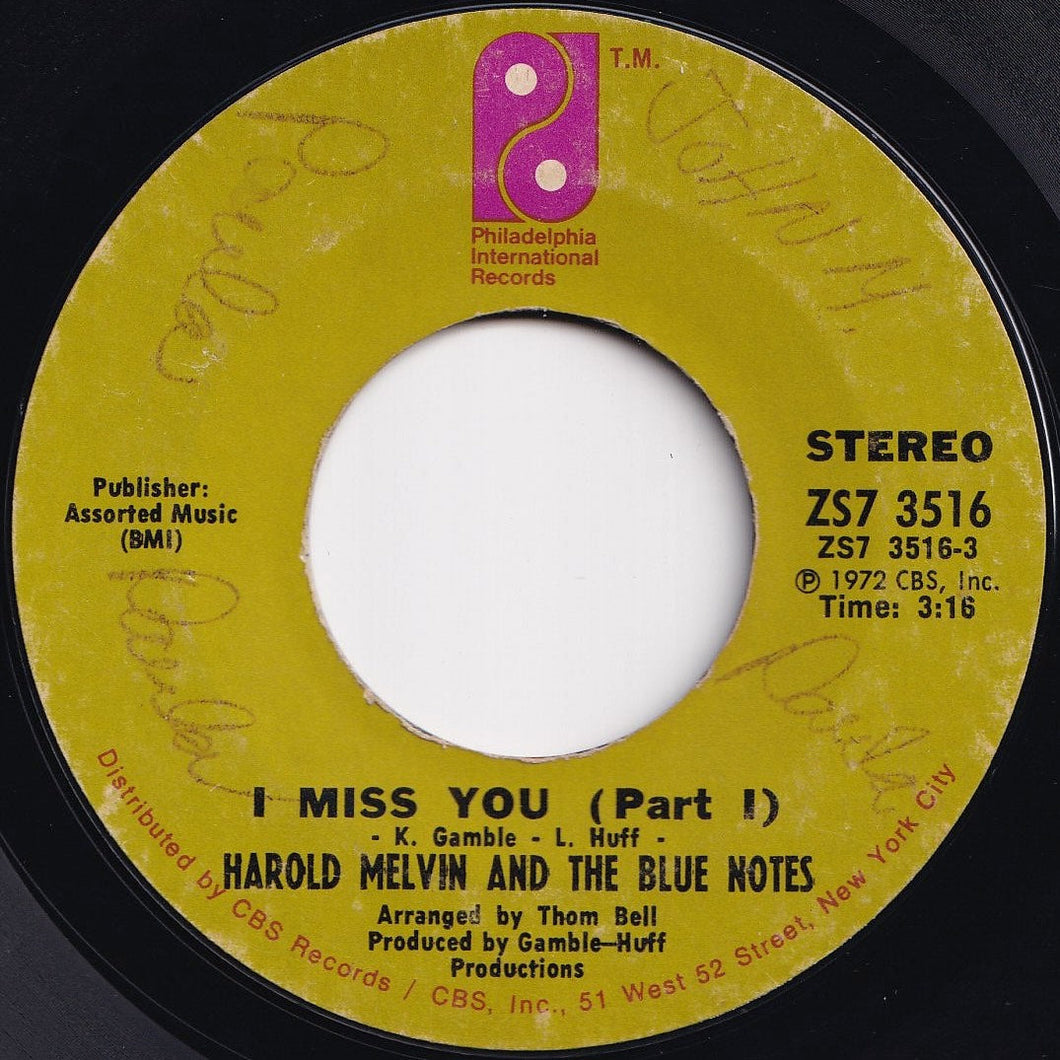 Harold Melvin And The Blue Notes - I Miss You (Part 1) / (Part 2) (7 inch Record / Used)