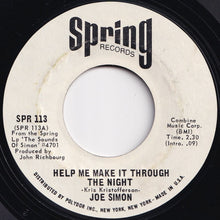 Load image into Gallery viewer, Joe Simon - Help Me Make It Through The Night / To Lay Down Beside You (7 inch Record / Used)
