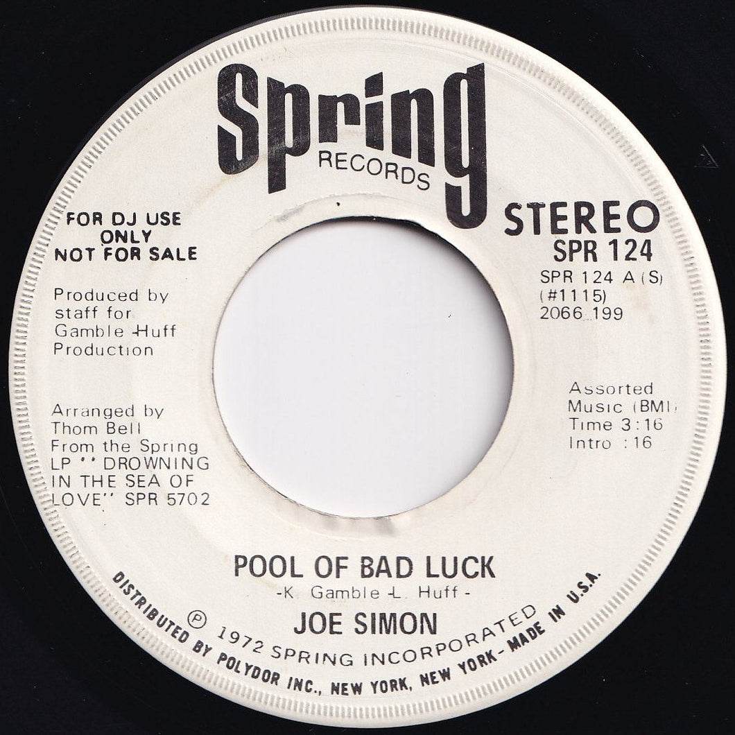 Joe Simon - Pool Of Bad Luck / Pool Of Bad Luck (7 inch Record / Used)