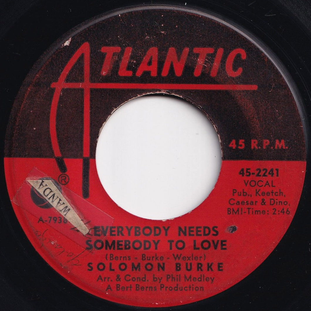 Solomon Burke - Everybody Needs Somebody To Love / Looking For My Baby (7 inch Record / Used)