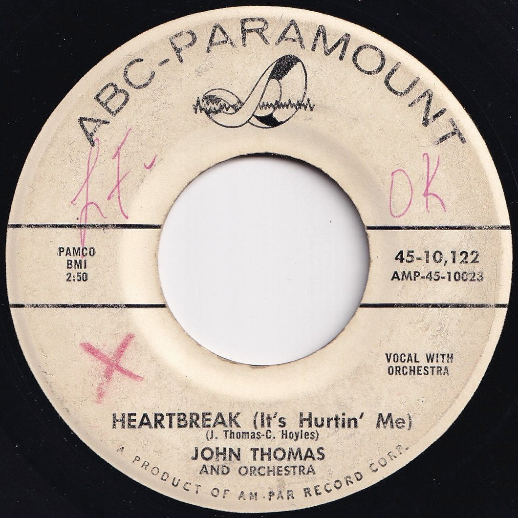 John Thomas - Heartbreak (It's Hurtin' Me) / Teasin' (7 inch Record / Used)