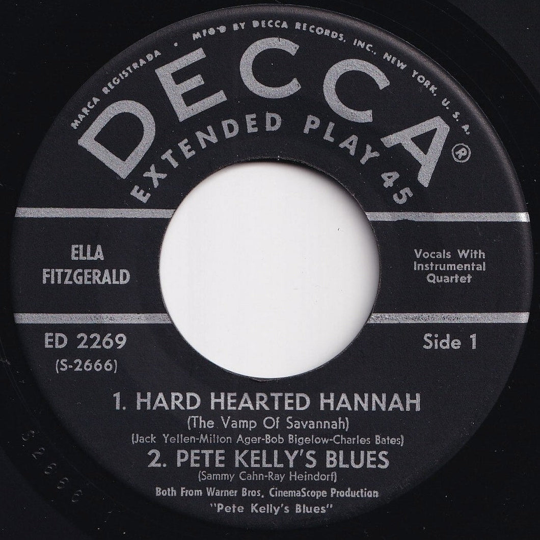 Ella Fitzgerald - Hard Hearted Hannah (The Vamp Of Savannah); Pete Kelly's Blues / Ella Hums The Blues (7 inch Record / Used)