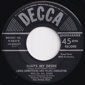 Louis Armstrong - Baby, It's Cold Outside / That's My Desire (7 inch Record / Used)