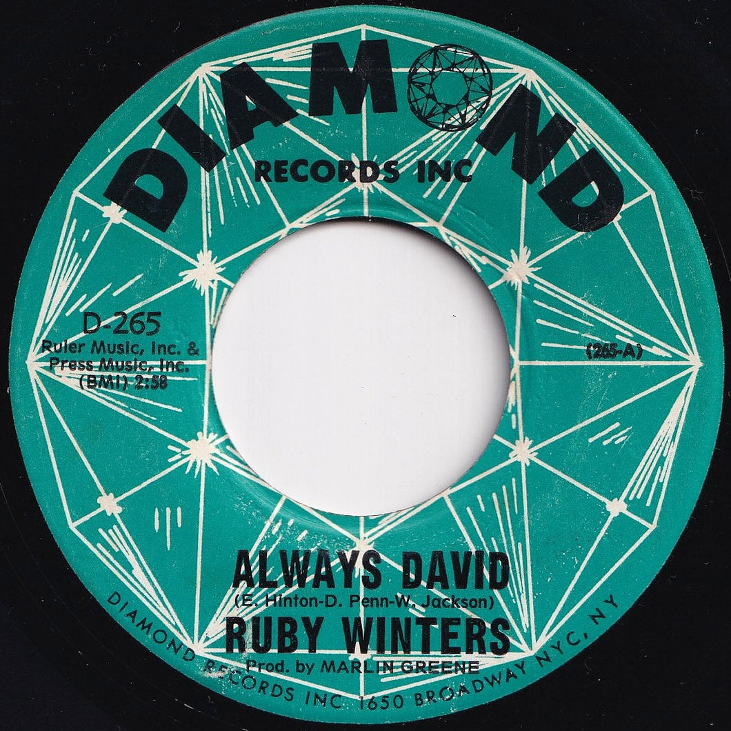 Ruby Winters - Always David / We're Living To Give (To Give To Each Other) (7 inch Record / Used)