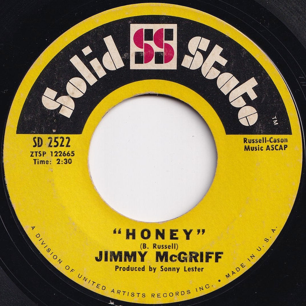 Jimmy McGriff - Honey / (Sweet, Sweet Baby) Since You've Been Gone (7 inch Record / Used)