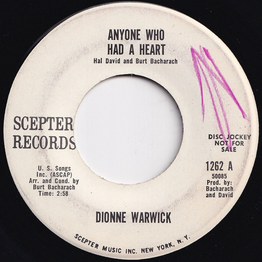 Dionne Warwick - Anyone Who Had A Heart / The Love Of A Boy (7 inch Record / Used)