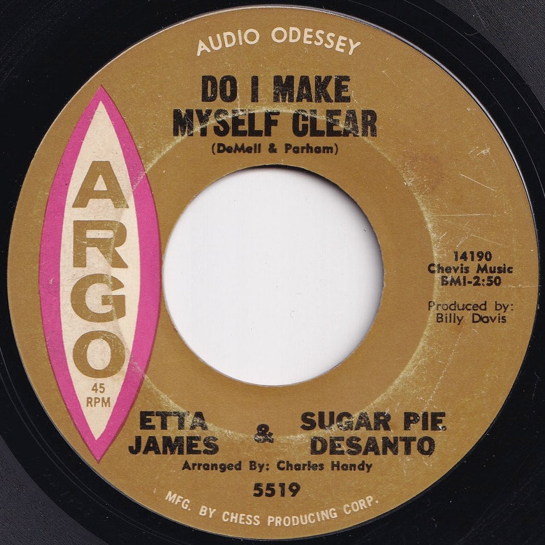 Etta James, Sugar Pie DeSanto - Do I Make Myself Clear / Somewhere Down The Line (7 inch Record / Used)